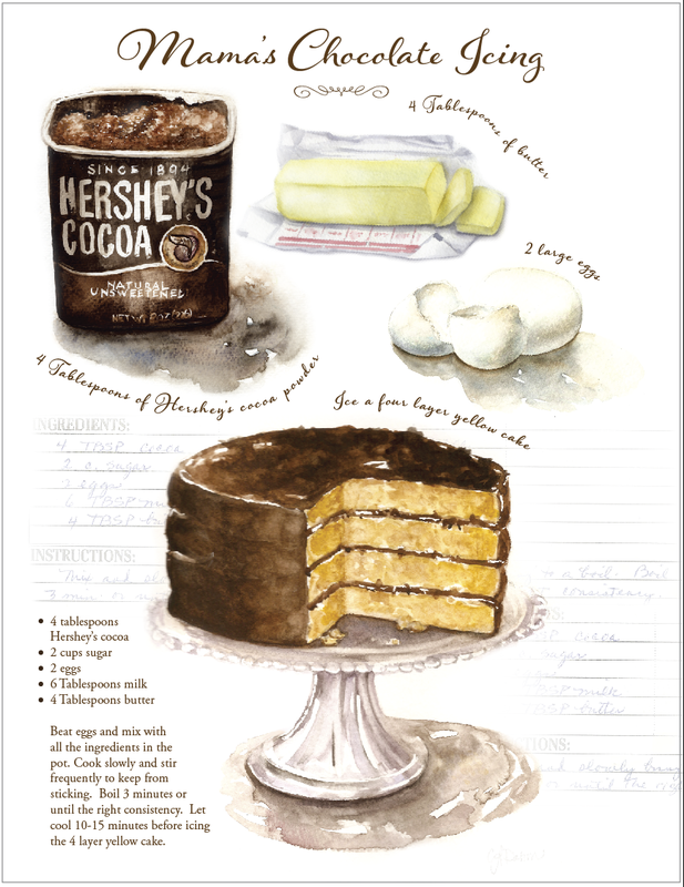 illustrated cake recipe by Caryn Dahm