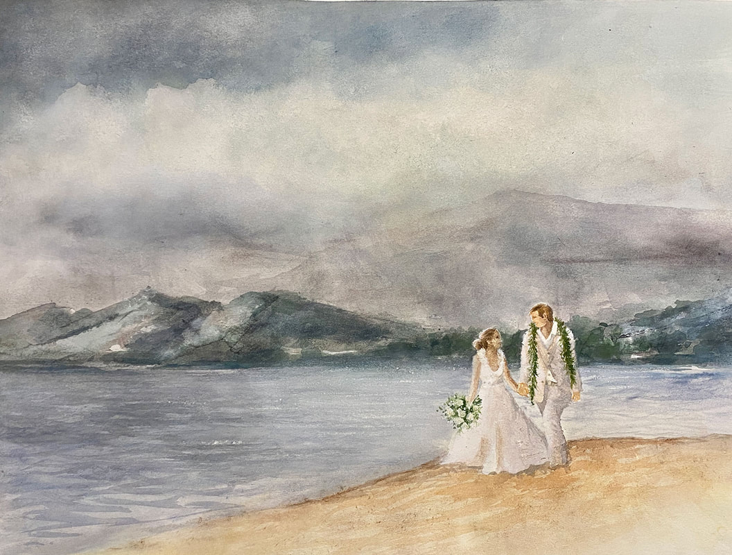 Custom Wedding Painting by Caryn Dahm