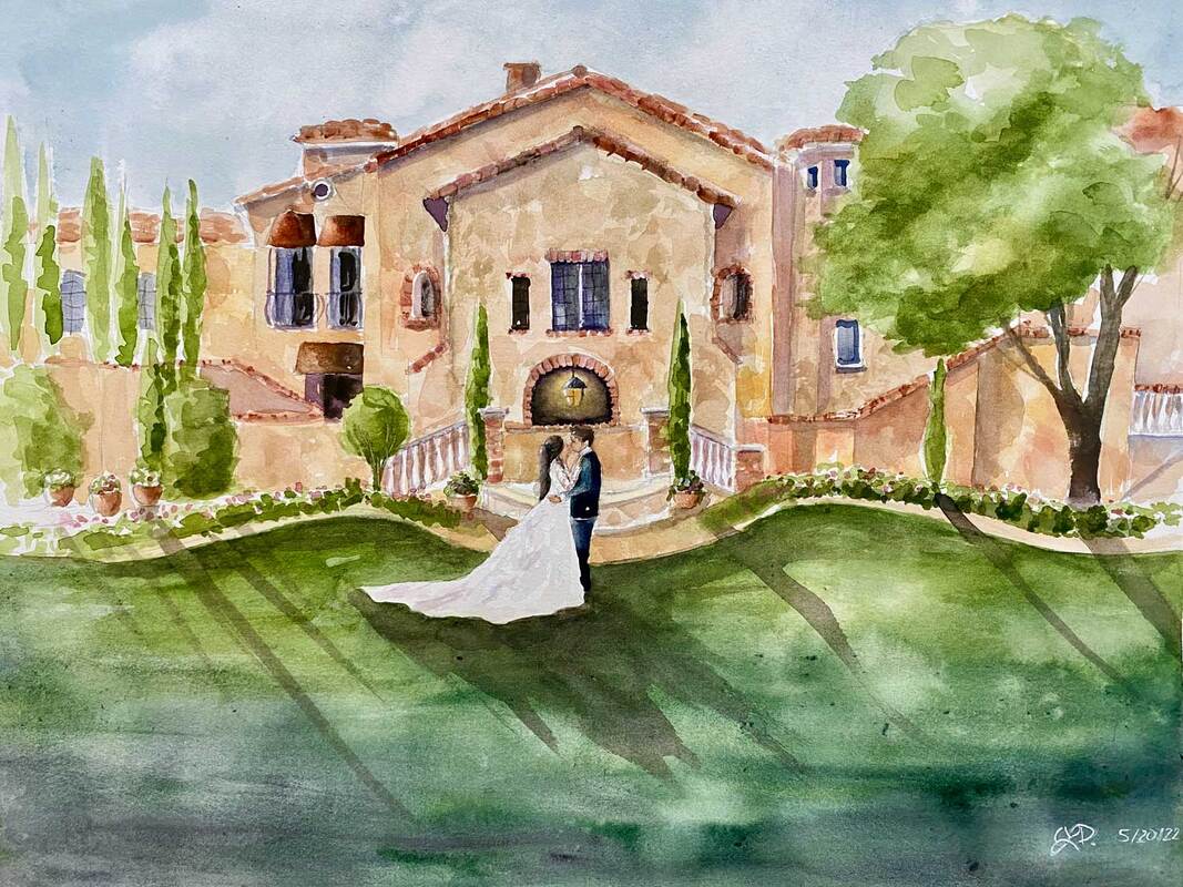 Live wedding painting at Bella Collina, Mt. Verde, FL
