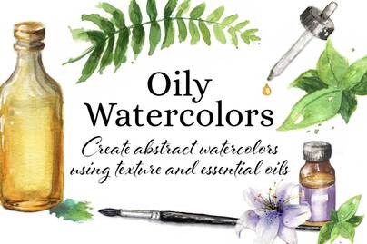 Create your own abstract watercolor workshop using Essential Oils and texture techniques