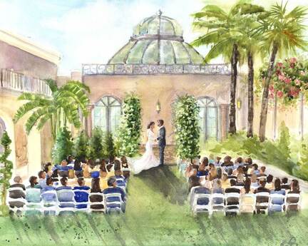 Orlando wedding painter, Live Wedding Painting in Winter Park, FL, central florida live wedding painter