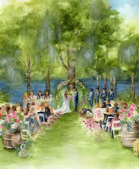 Live wedding painting at Marina Del Ray in Howie In The Hills