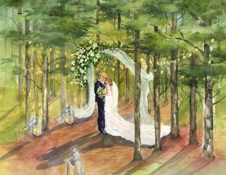 live wedding painter for luxury or destination weddings in florida