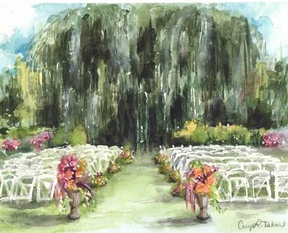 Live Wedding Painter, watercolor artist Caryn Dahm