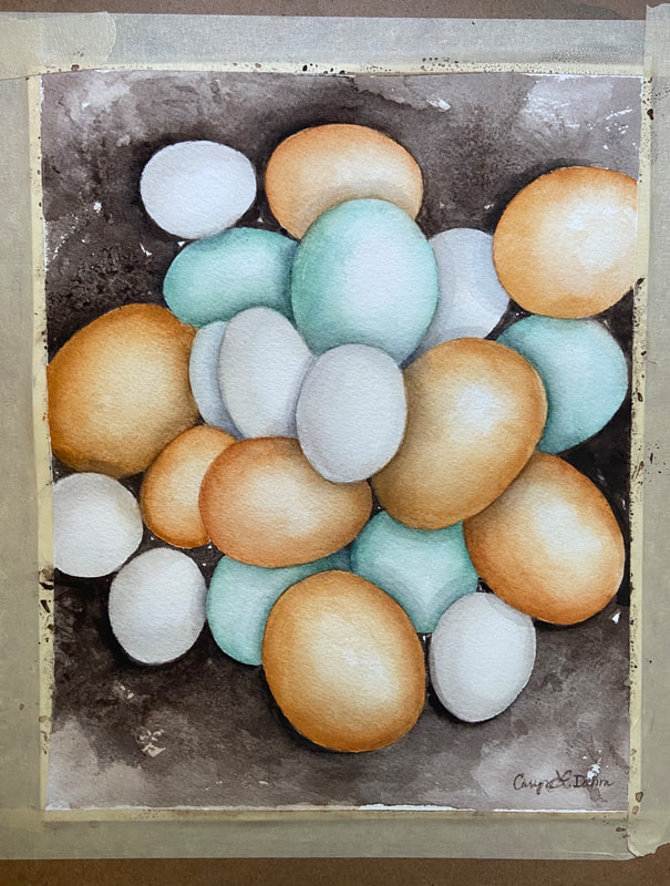 pile of watercolored eggs by Caryn Dahm