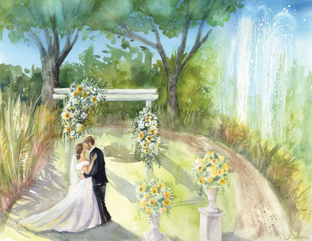 The Four Seasons Live wedding Painting, Orlando wedding painter 