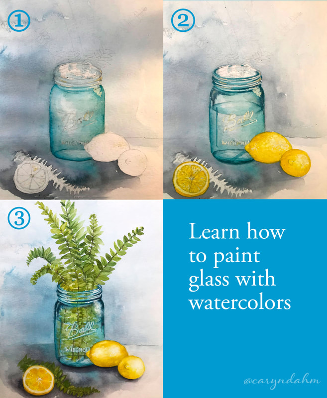 How to paint glass using watercolors