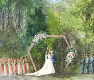 Live wedding painting and custom art by Caryn Dahm in the central florida area as well as North Florida, Live paintings in Palm Beach and live wedding paintings in Sarasota